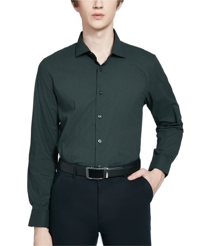 Slim Fit Micro-Geo Button Down Dress Shirt