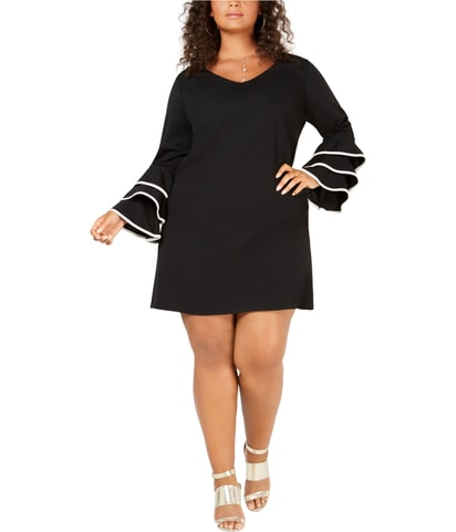 Ruffle-Sleeve Shift Dress