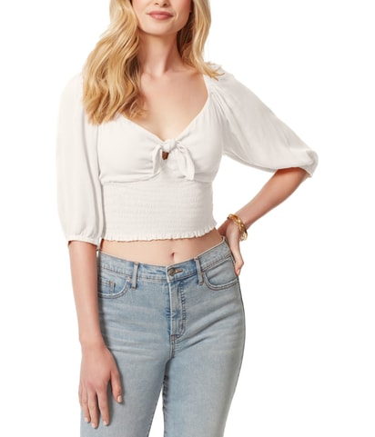 Carey Tie Front Knit Blouse