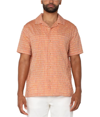 Grid Print Button Up Shirt