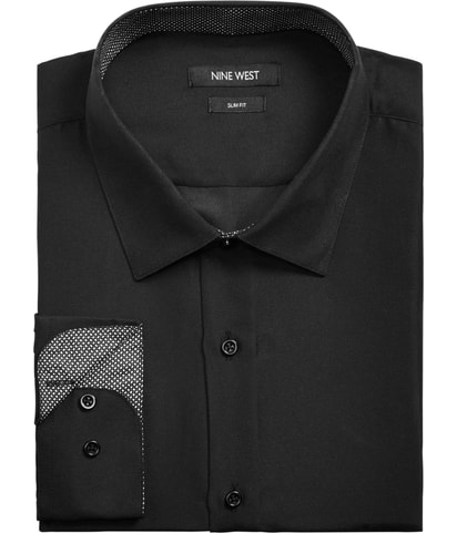 Slim-Fit Performance Solid Button Down Dress Shirt
