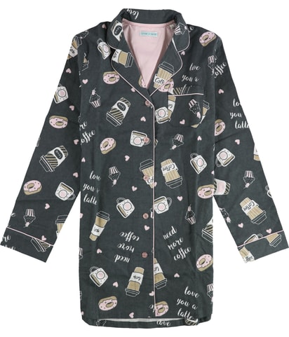 Love You A Latte Pajama Shirt Dress