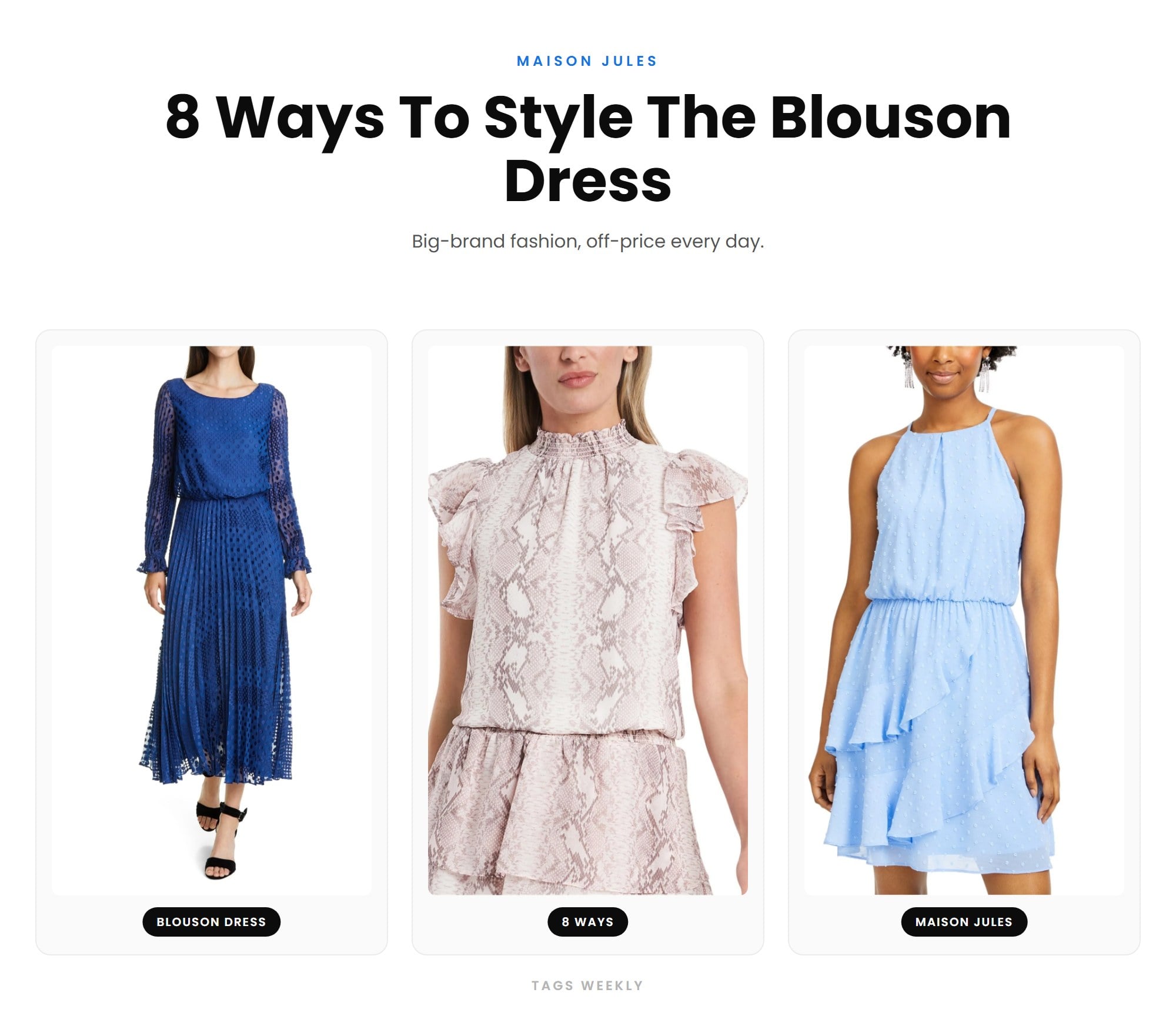 8 Cute And Easy Ways To Style Your Maison Jules Women’s Blouson Dress