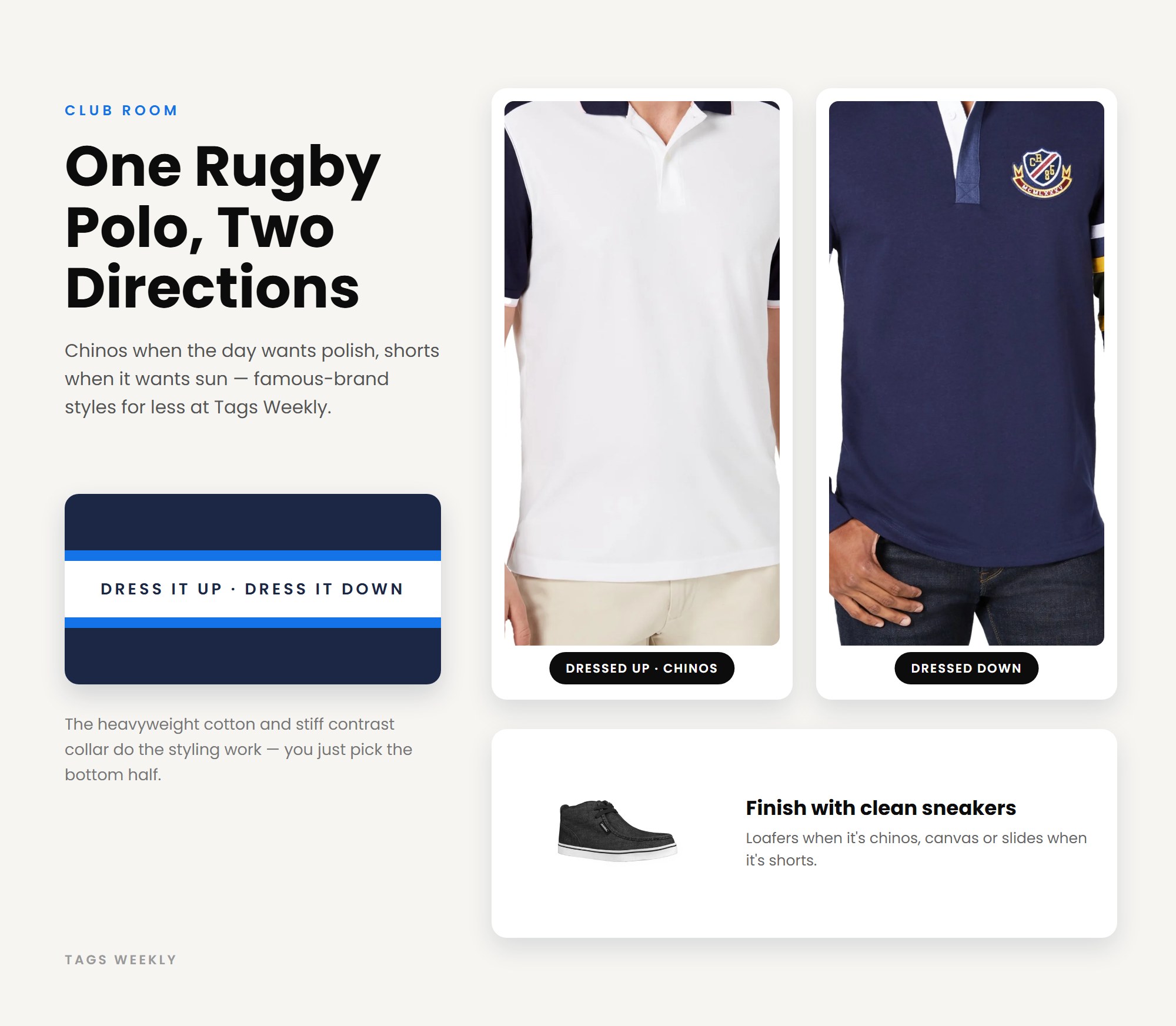 Dress It Up Or Down: Adding Style To Your Club Room Rugby Polo Shirt With Chinos Or Shorts