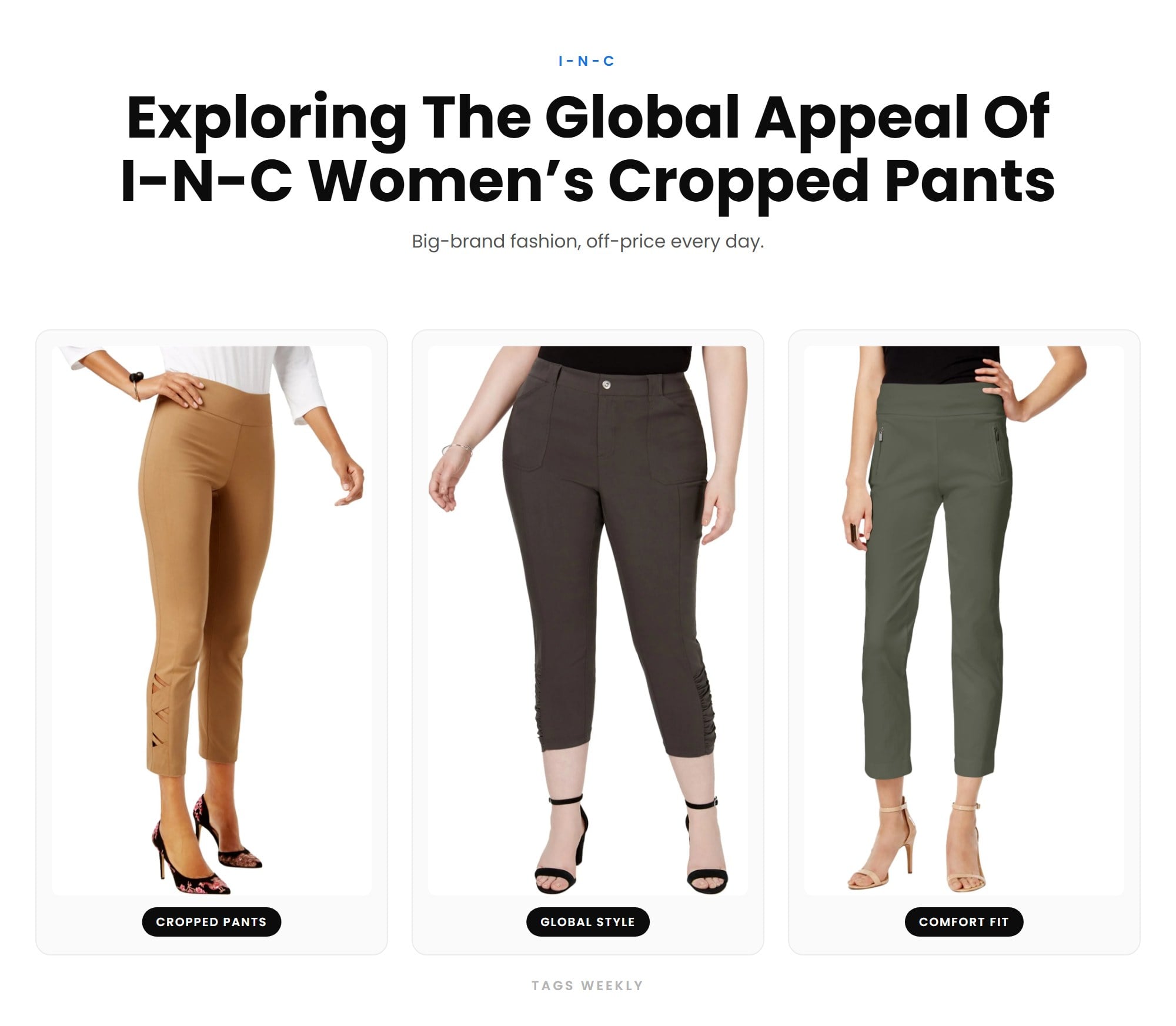 Exploring The Global Appeal Of I-N-C Women’s Cropped Pants