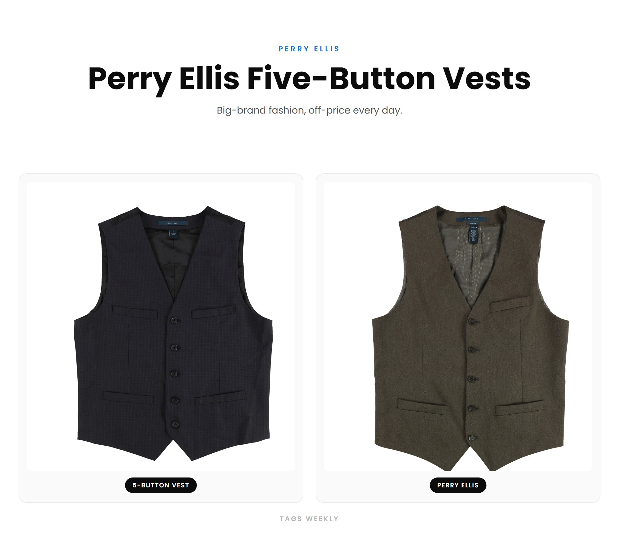 Upgrade Your Wardrobe With These Stylish Perry Ellis Men’s Five Button Vests