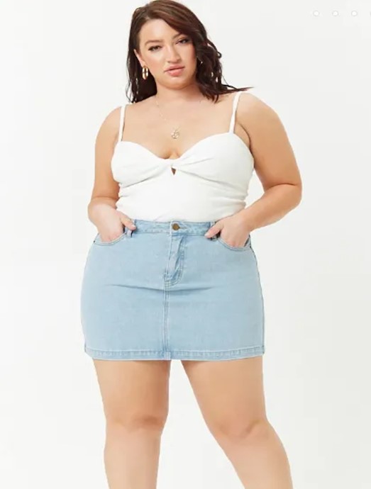 Casual Denim women's plus size pencil skirt