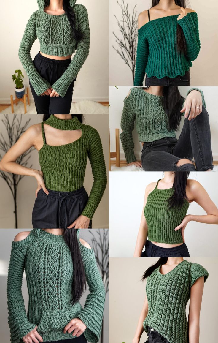 models wearing bohemian crochet sweaters 