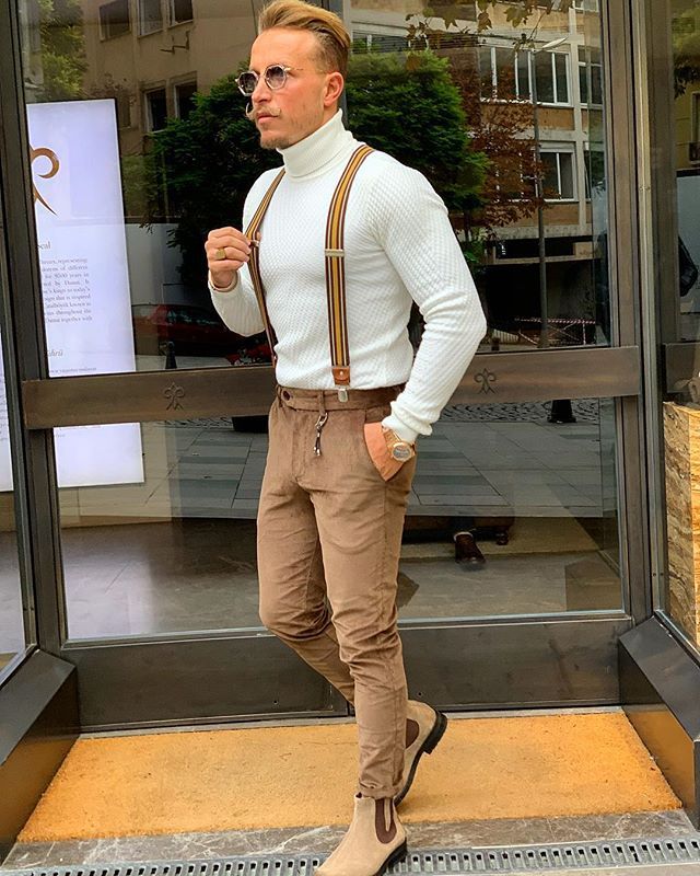 Model-looking-dapper-in-pants-and-suspenders