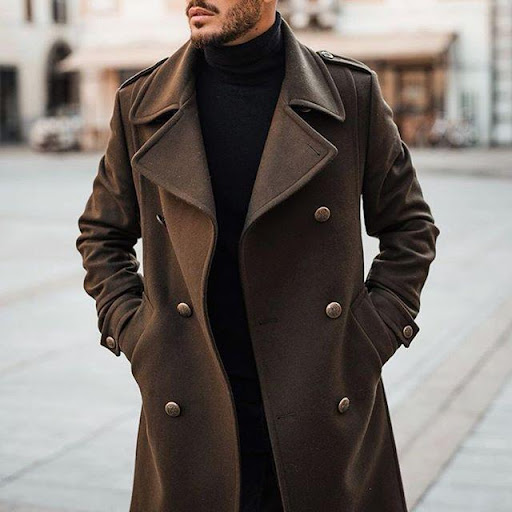 A-man-rocking-a-brown-double-breasted-trench-coat
