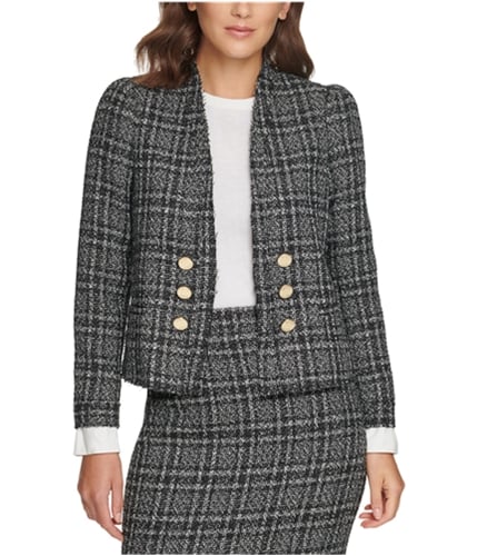 woman-models-in-plaid-blazers-and-skirt