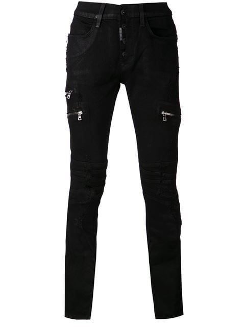 American rag distressed slim-fit jeans