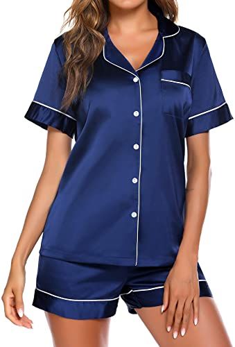 Women's Silk Satin Pajamas Short Sleeve