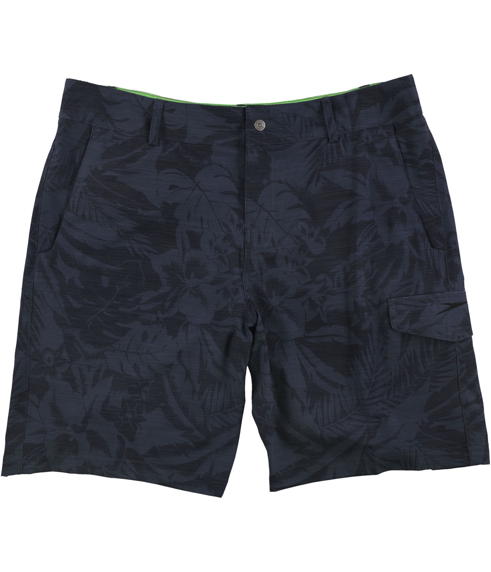 Navy-Blue-Floral-Print-Board-Shorts