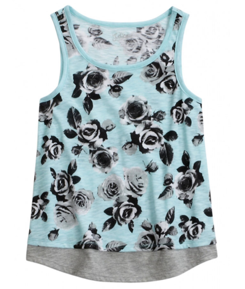 Justice Floral Layered Tank Top