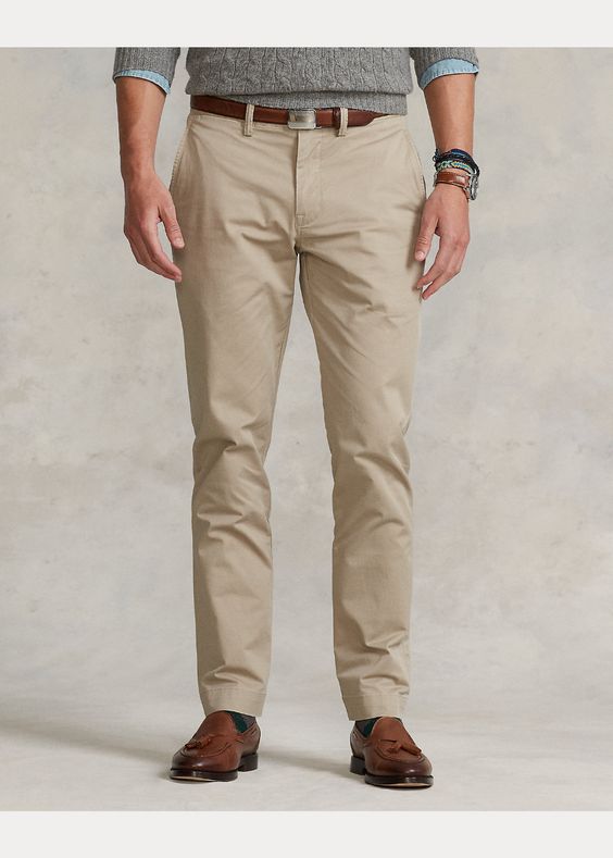 Stretch Cuffs Casual Chino Pants