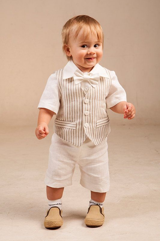 Toddler Boy Linen Vest Shorts Shirt
