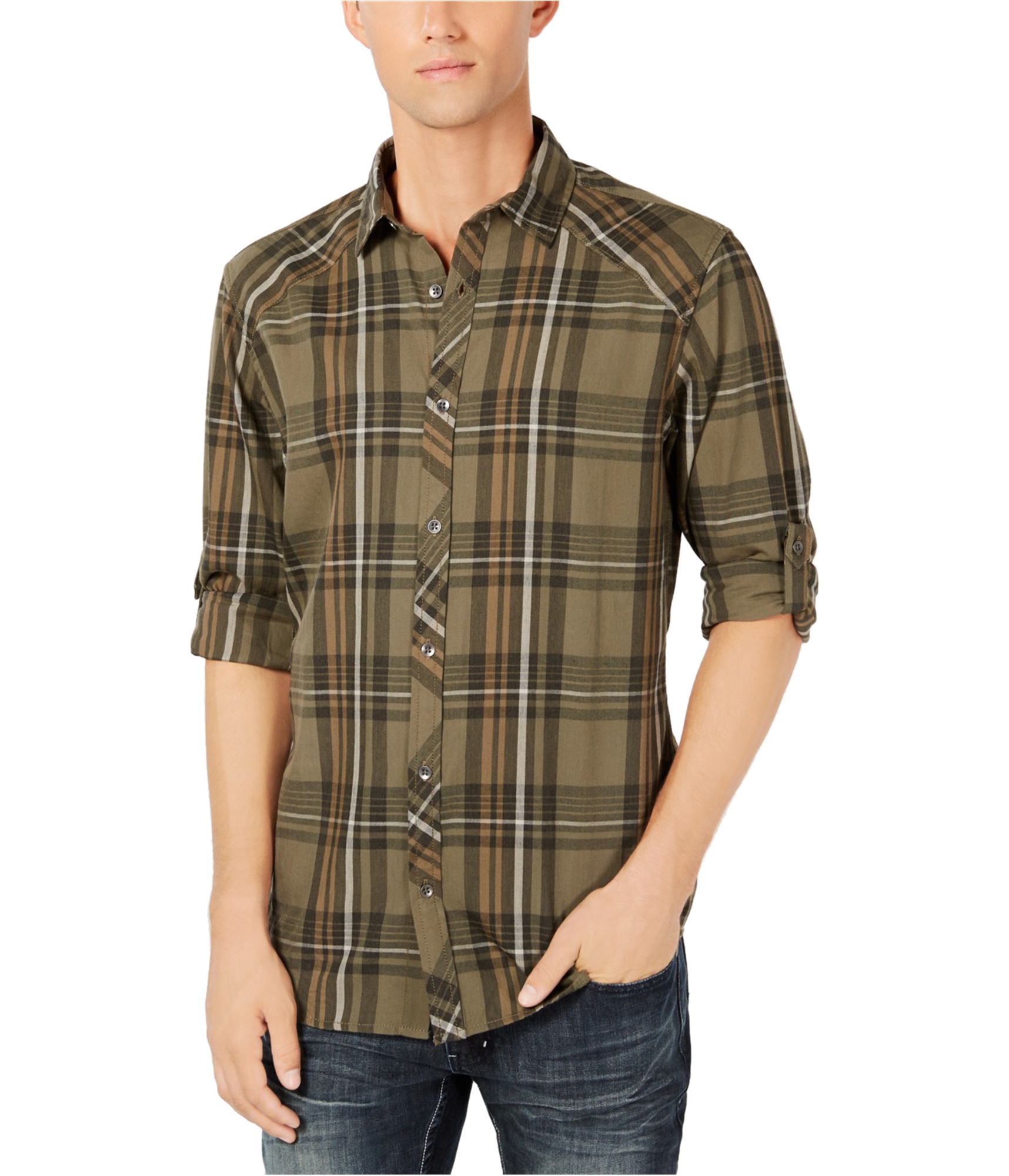 man-wearing-plaid-button-up-shirt