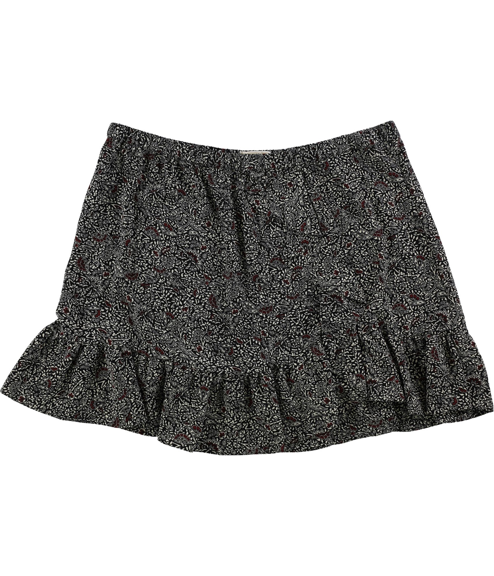 woman-wearing-printed-ruffled-mini-skirt
