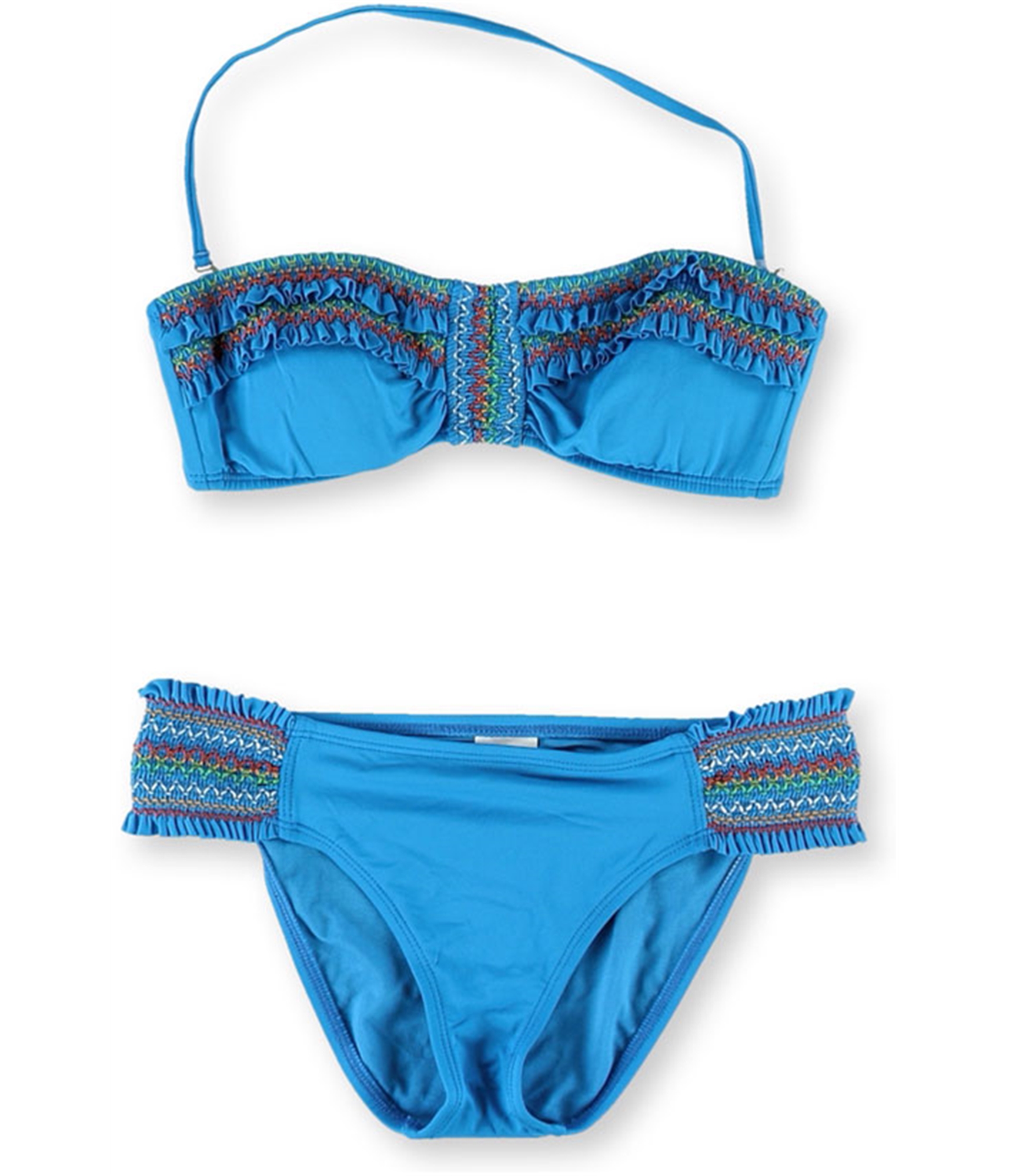 Blue-festive-Two-piece-bandeau