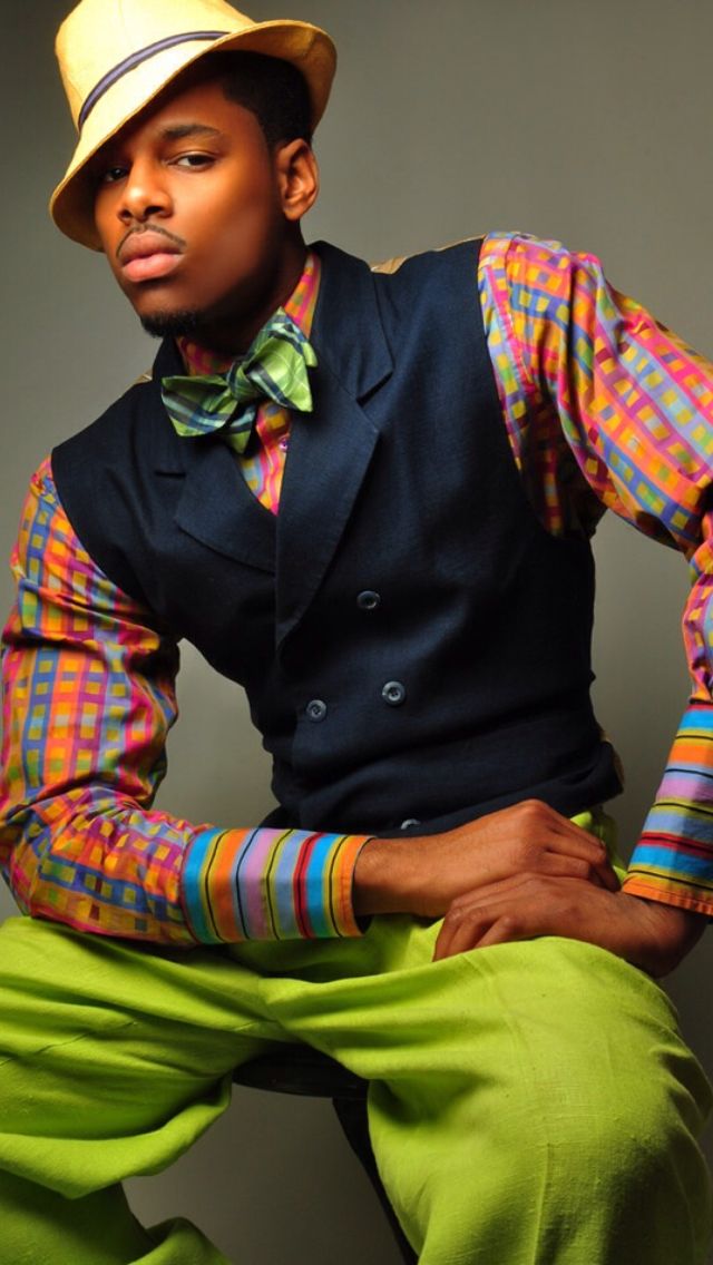 Bold model in colorful dressing