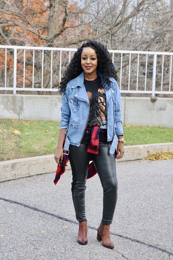 Leather Pants with Denim Jackets