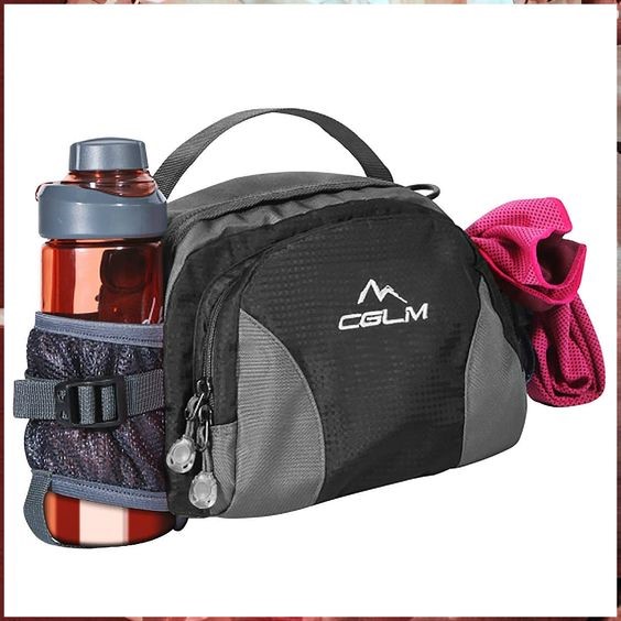 Outdoor Fanny Pack Hiking Fishing Waist bag 2 Water Bottle Holder