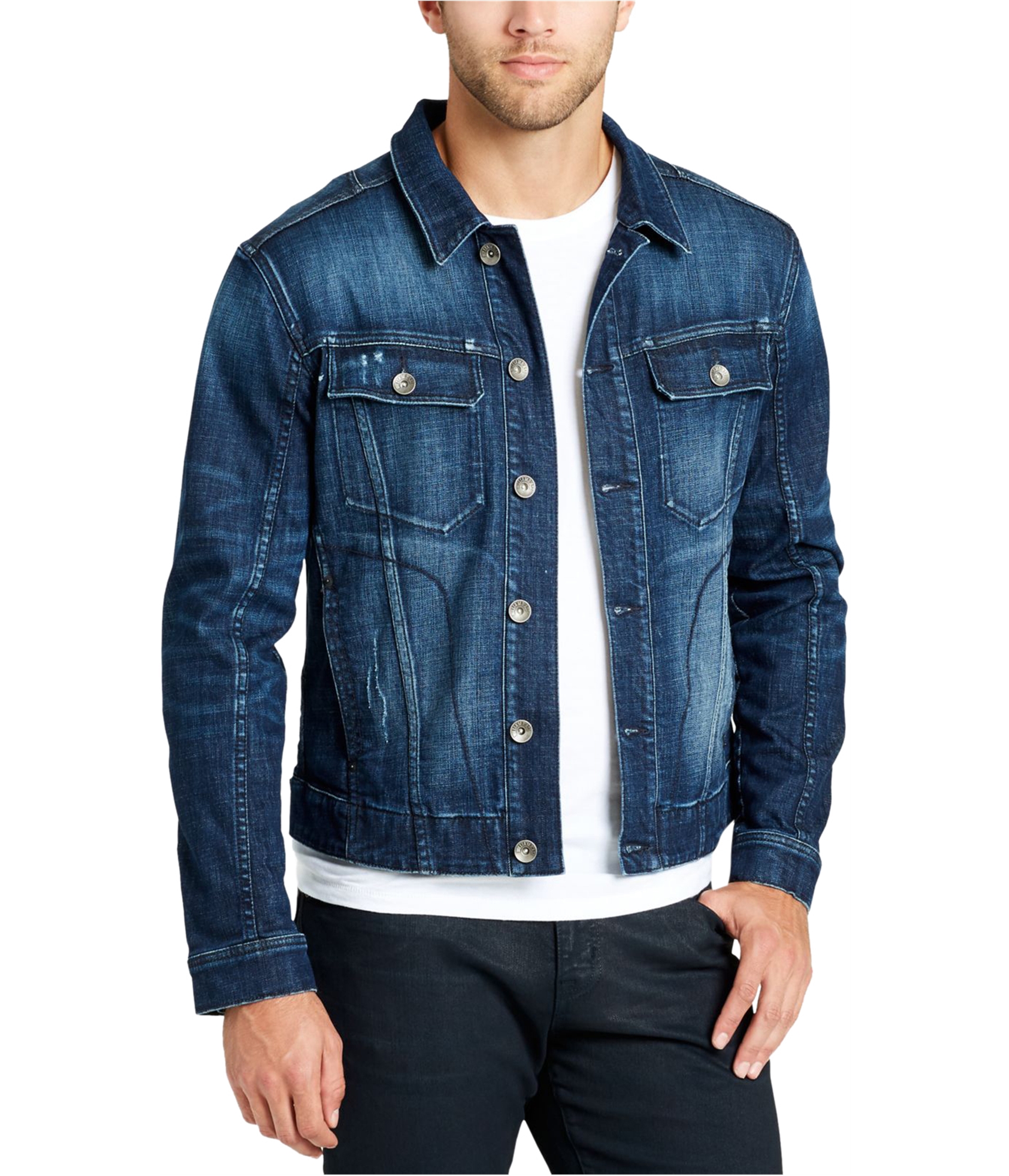 Man-wearing-denim-jacket