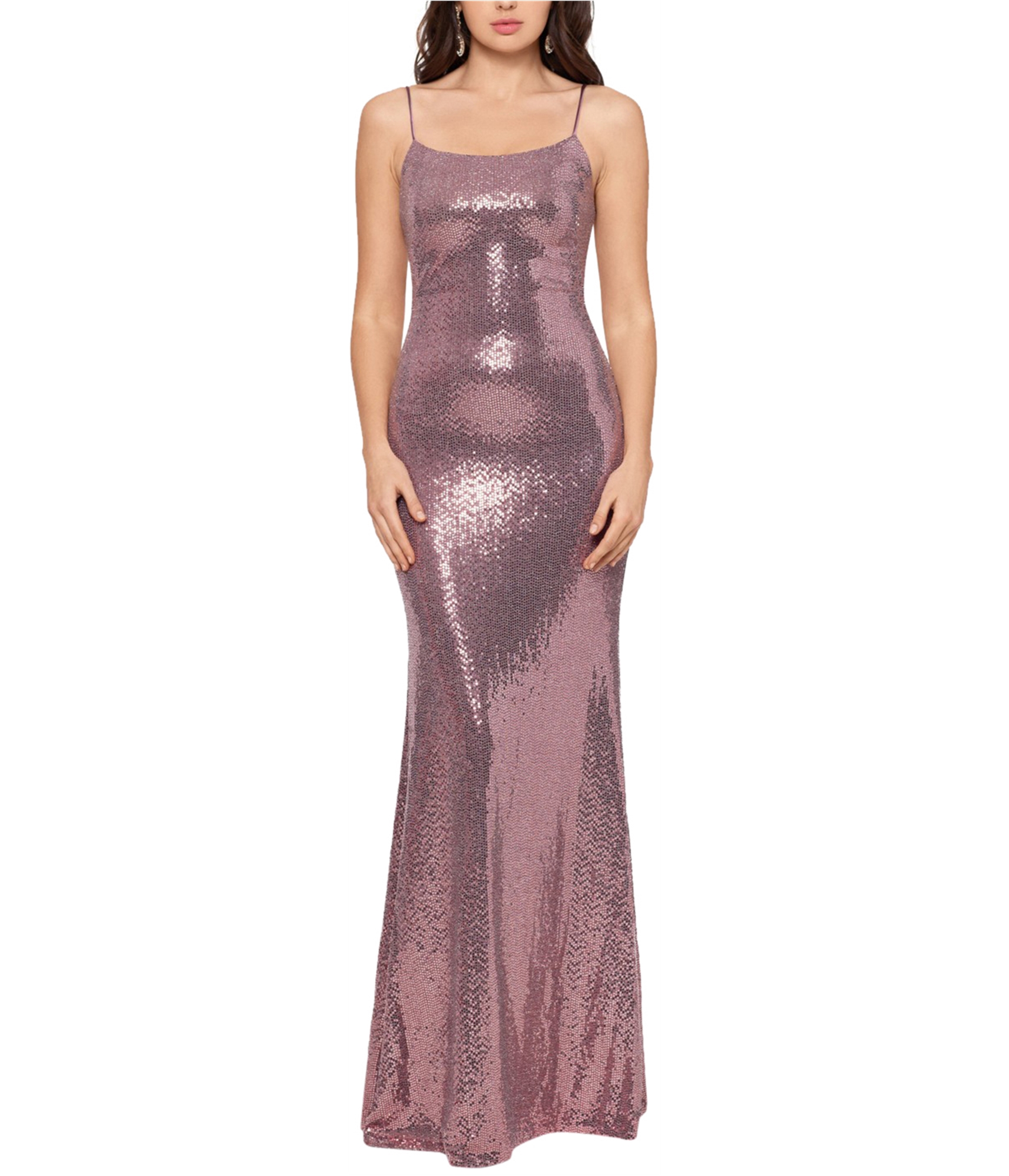 Woman-wearing-metallic-gown-dress