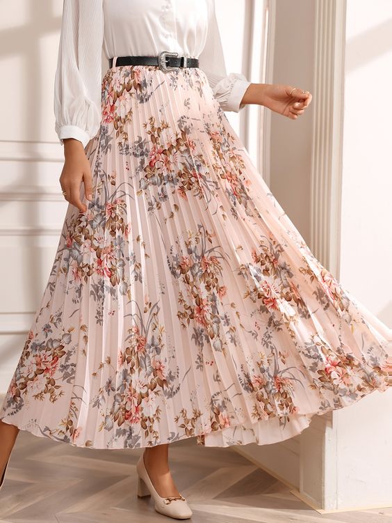 A Skirt Plus A Floral Belt