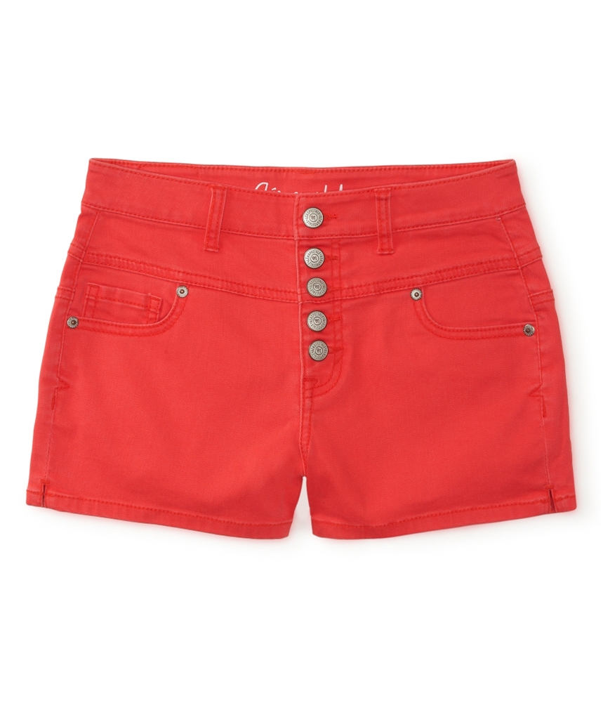 Red-denim-shorts-for-women