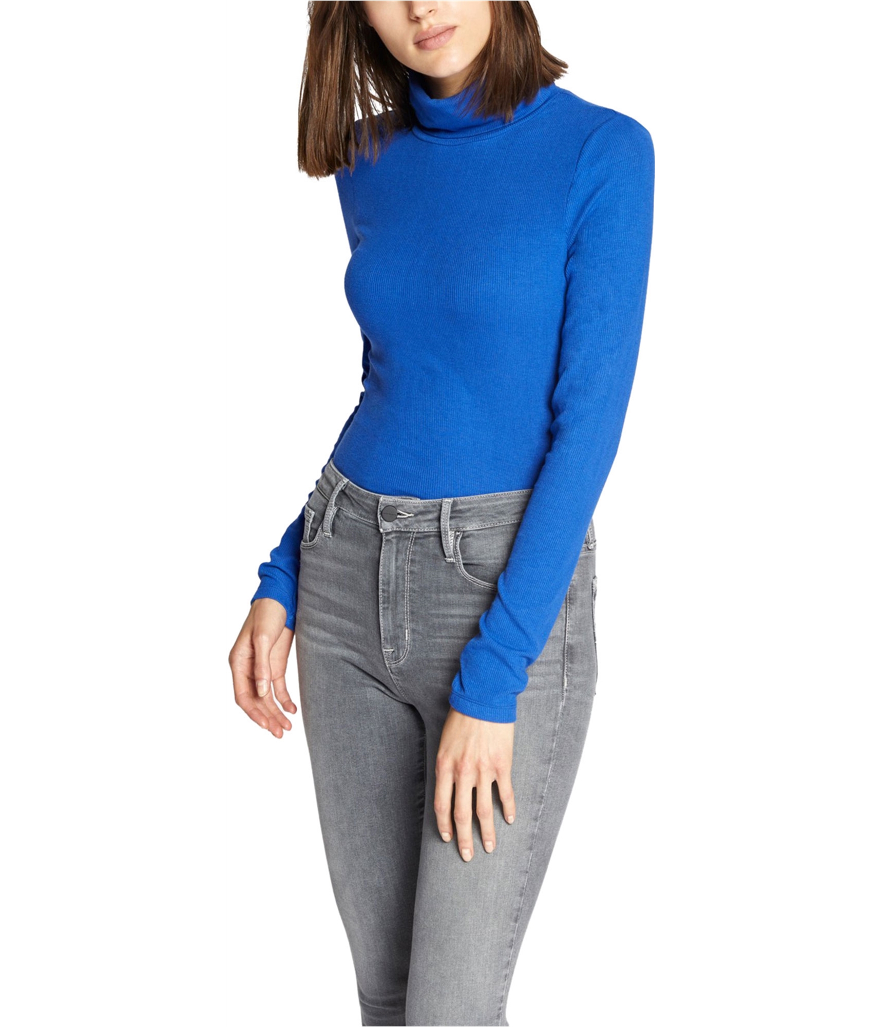 woman-wearing-turtleneck-pullover-blouse