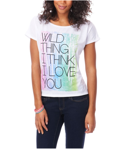 Lady models in Aeropostale Wild Thing Glitter Graphic T-Shirt