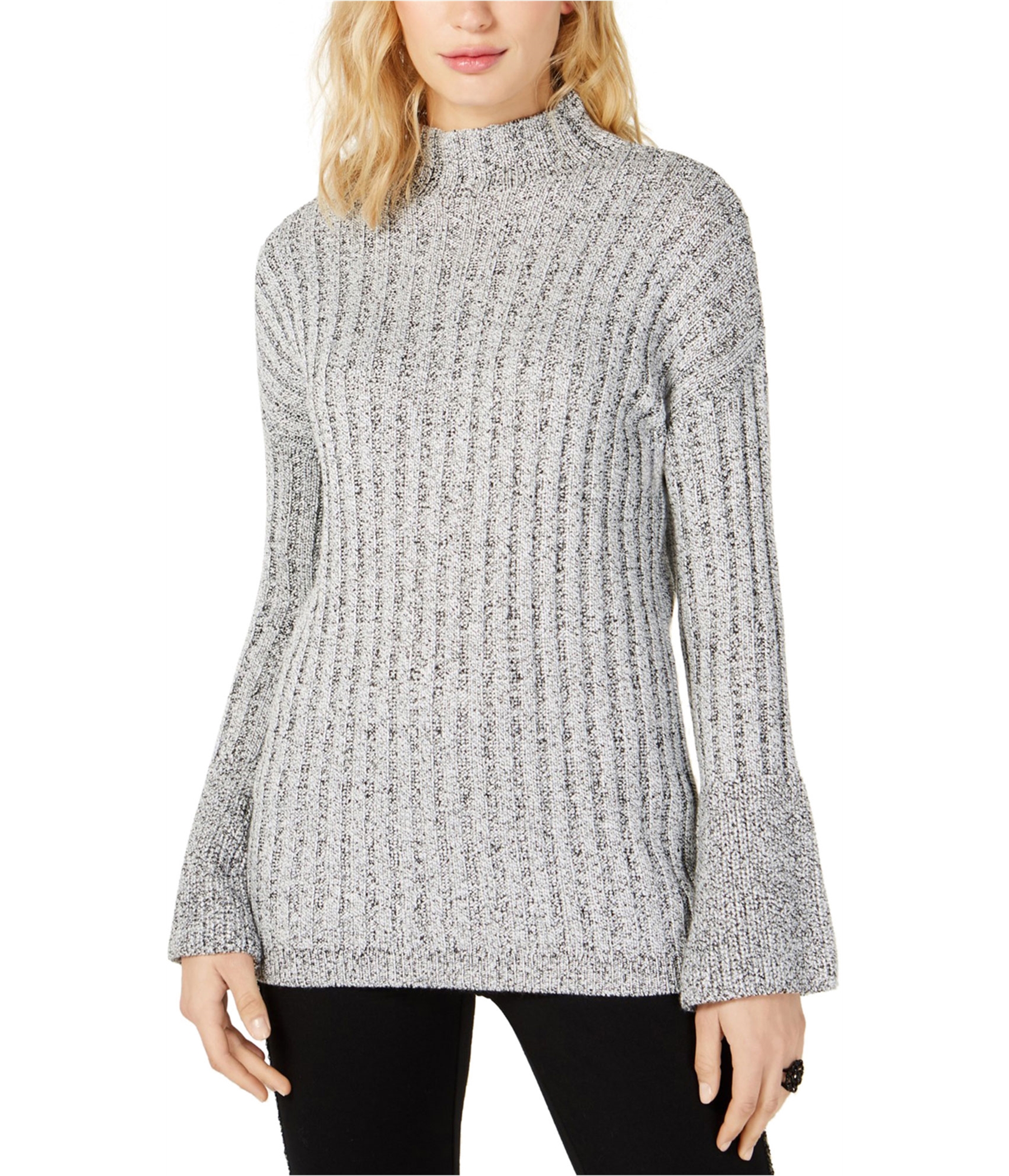 Woman-wearing-bell-sleeve-sweater