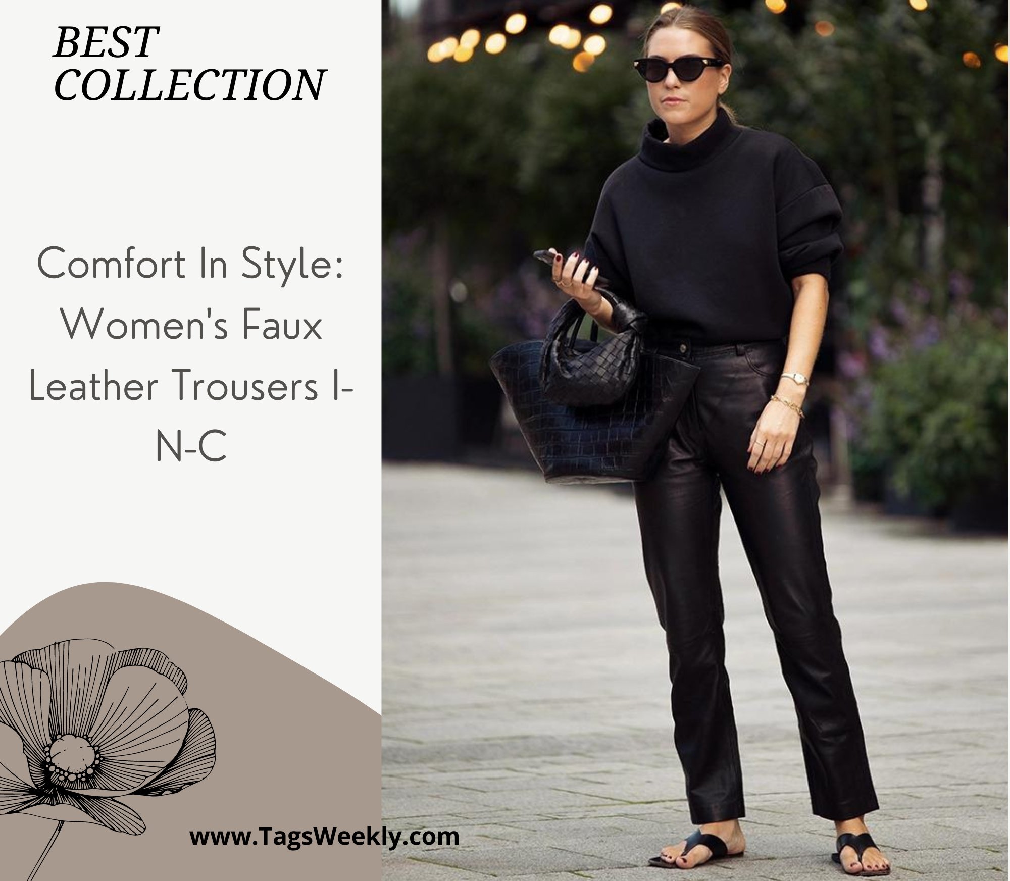 Comfort In Style: Women's Faux Leather Trousers I-N-C