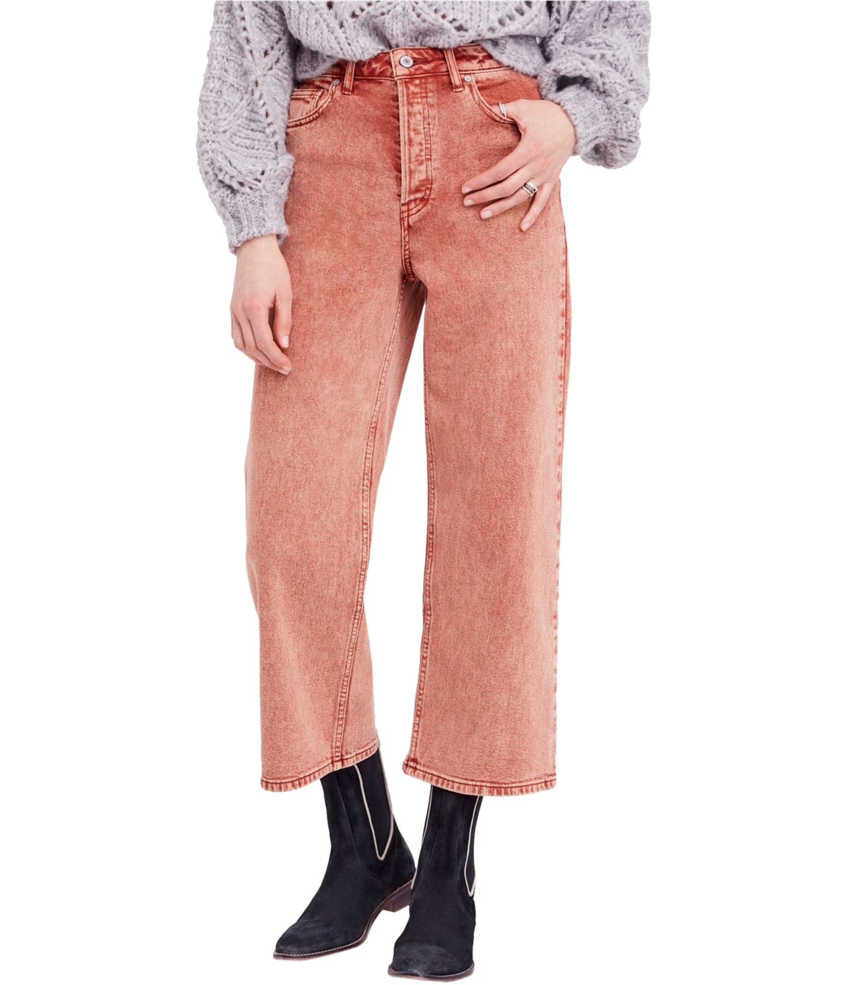 Free People Womens Wales Wide Leg Jeans
