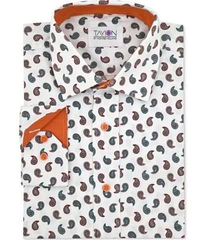 Tayion Collection Striped-Placket Button Down Dress Shirt
