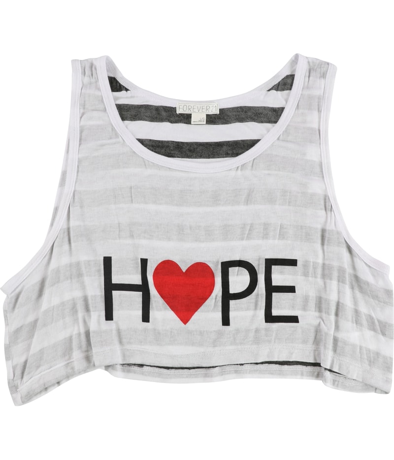 Forever 21 Womens Hope Tank Top in White