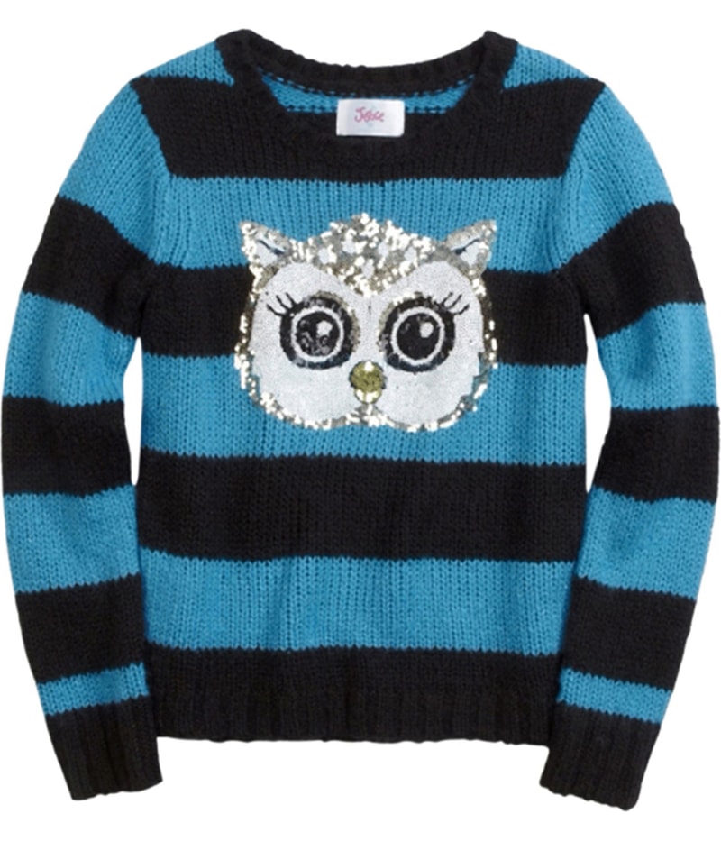 Justice Girls Striped Critter Knit Sweater