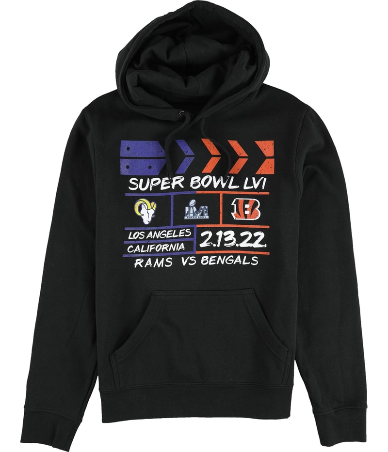 G-III Sports Womens Super Bowl LVI Los Angelos Hoodie Sweatshirt in Black