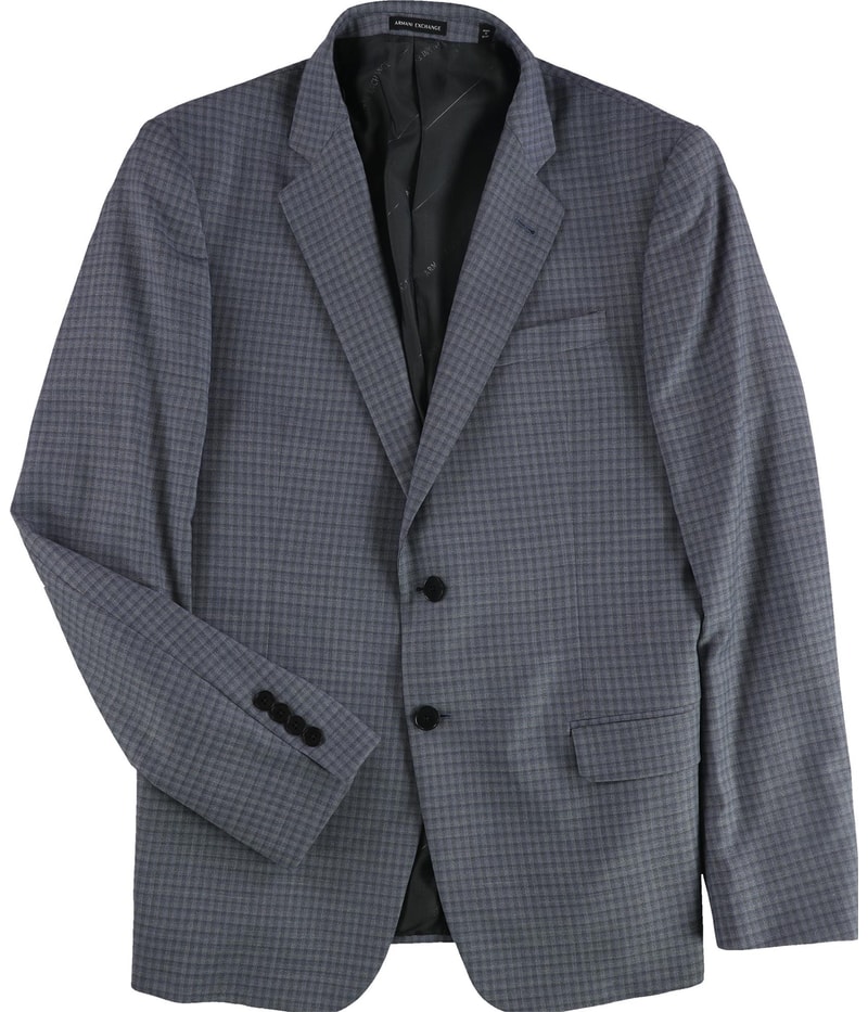 Armani Mens Checkered Box Two Button Blazer Jacket in Turquoise
