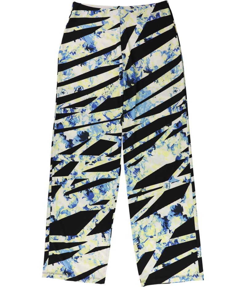 Alfani Womens Printed Wide Leg Casual Pants in Black