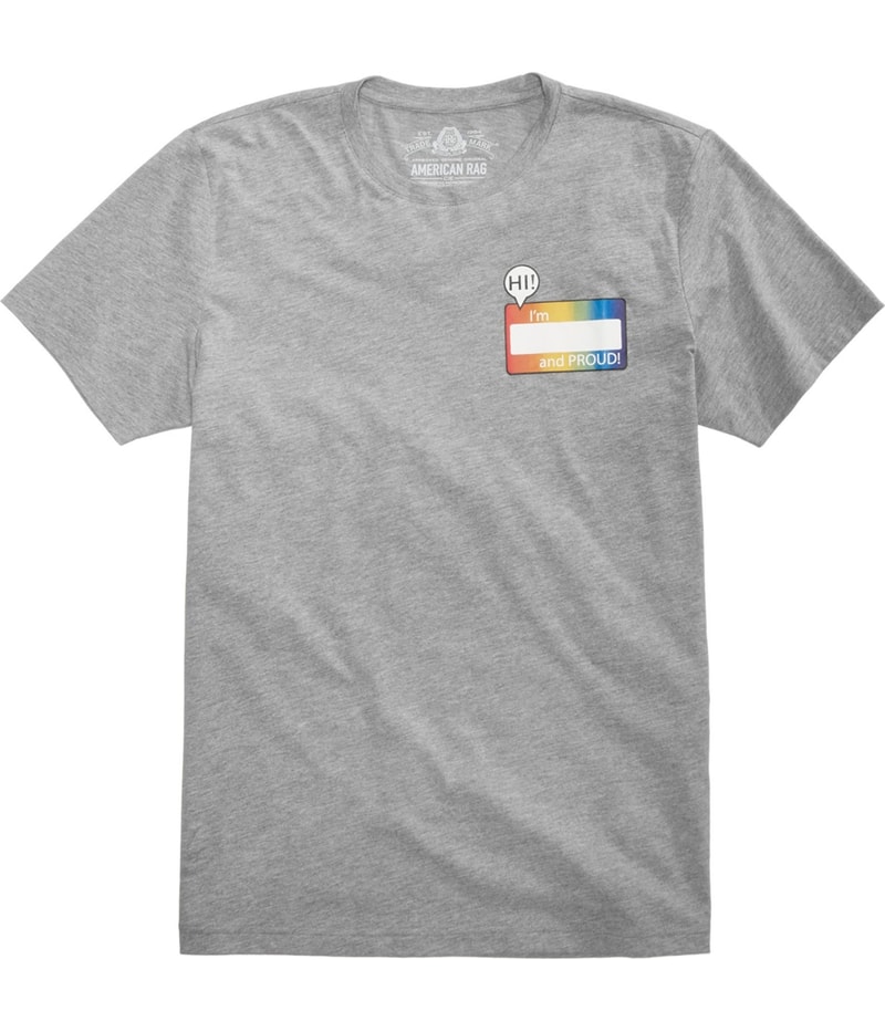 American Rag Mens Fill In the Blank Graphic T-Shirt in Gray