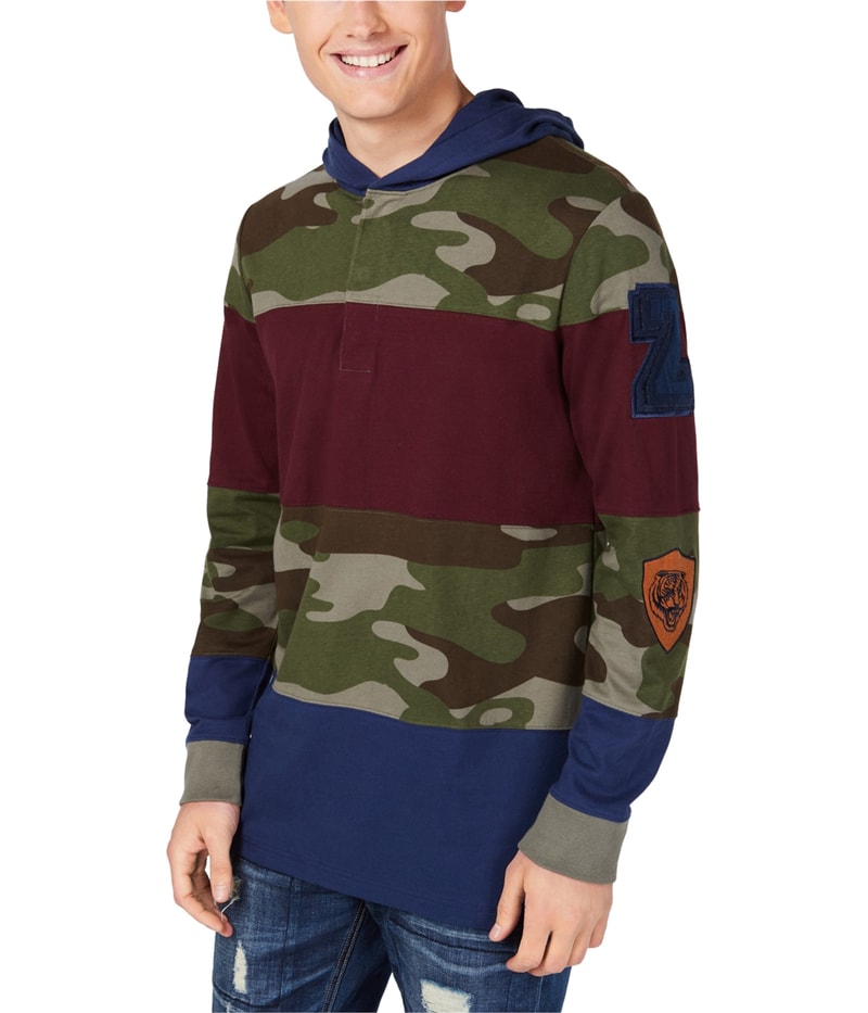American Rag Mens Pattern Blocked Hoodie Sweatshirt