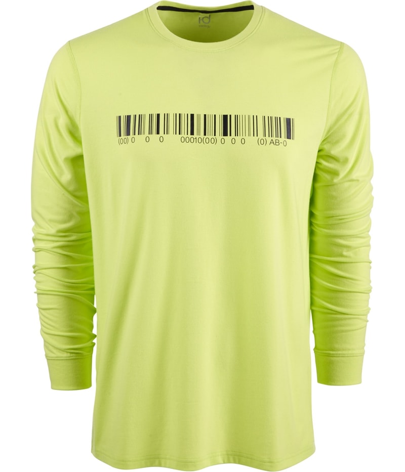 Ideology Mens Barcode Graphic T-Shirt in Yellow
