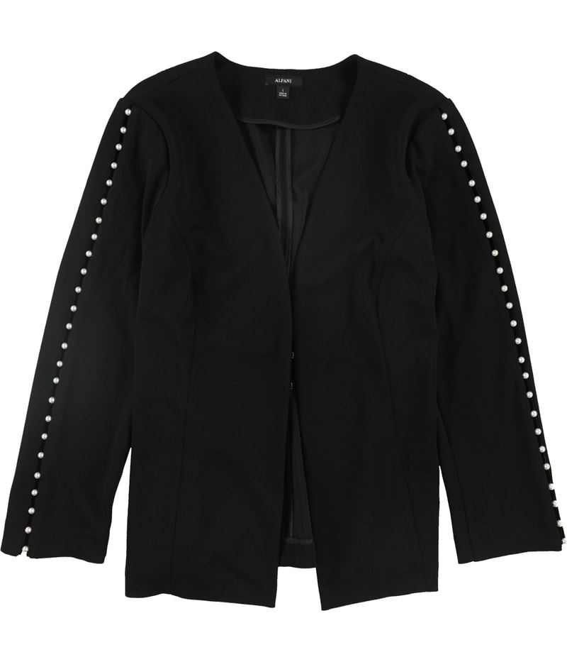 Alfani Womens Pearl Blazer Jacket in Black