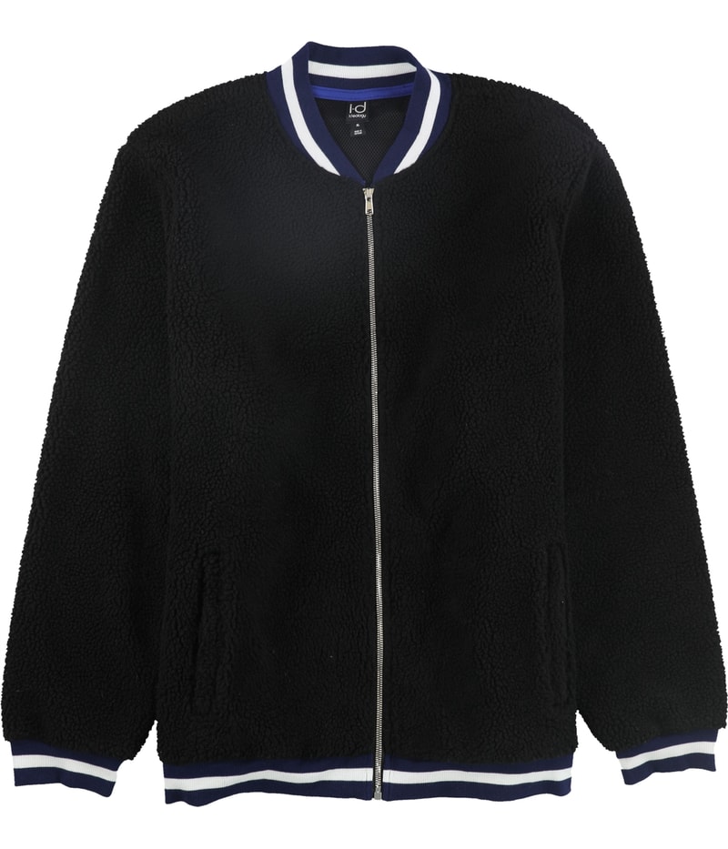 Ideology Mens Striped Rib Fleece Jacket