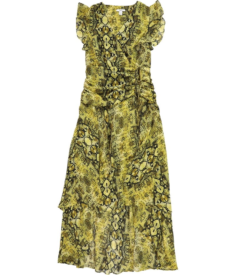 bar III Womens Ruched Maxi Dress in Yellow