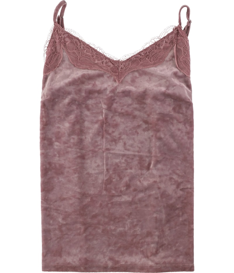 I.N.C Womens Velvet & Lace Cami Tank Top in Pink