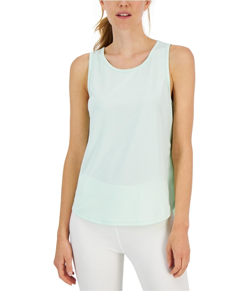 Ideology Womens Birdseye Mesh Tank Top in Green